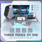 Wireless Mechanical Keyboard, Triple Mode 2.4G/USB-C/Bluetooth Gaming Keyboard, 104 Keys Programmable, Customize RGB Backlit, Red Switch, Bicolor PBT Keycaps, Rechargeable Wired for Laptop PC