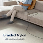 3 Pack iPhone Charger 10FT [Apple MFi Certified] Long USB to Lightning Cable Fast Charging Cord Braided Compatible with iPhone 14/Pro/Pro Max/Plus, 13,12,11,8,7,6,6s, X/XR/XS/SE, iPad/iPod/AirPods