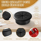 Desk Grommet 2 Inch (50 mm) 8 Pieces, Desk Hole Cover for Cables White, ABS Plastic Grommet Hole Cover with Hole Saw for Wires Cables Through The Countertop by XIOGZAXI