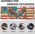 Patriotic Eagle Large Mouse Pad, Gaming Mouse Pad, Keyboard Mat, Non-Slip Rubber Base, Office Accessories, Desk Mat, MousePads for School, Work, Home Decor Gifts 31.5" x 11.8"