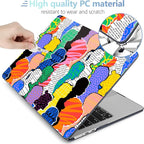 MEEgoodo Case for MacBook Air M4/M3/M2 13.6 inch 2025 2024 2022, Fit Model A3240 A3113 A2681,Compatible with MacBook Air 13 inch, Laptop Hard Shell Case with Keyboard Cover,Diverse People Abstract Art