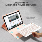 Keyboard Case for iPad Air 11-inch M2/Air 5th 4th Generation, 7-Color Backlit Detachable Keyboard Case with Pencil Holder for iPad Air 11" 2024 /Air 5 2022/Air 4 2020/Pro 11 1st, Rose Gold