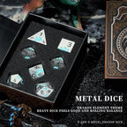 Blue Dragon Metal DND Dice Set,HNCCESG Cool D&D Dice Set of 7 Piece,Dungeons and Dragon Gift Dice, Role Playing Dice for D&D Table Games（(Matte Silver Blue2 Dragon)