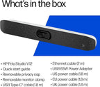 Poly Studio V12 – USB Video Bar for Small Rooms - 4K 20MP Camera, AI-Enhanced Audio, Noise Cancellation, Poly Lens Management - Microsoft Teams, Zoom & Google Meet Compatible - Thoughtfully Made