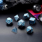 DnDnD Glowing DND Metal Dice Set,Luminous Blue Metal Dice for Role Playing Game Dungeons and Dragons RPGs and Other Table Games