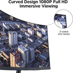KOORUI 27 Inch Curved Monitor FHD 1080P 75Hz Computer Monitors PC Screen with HDMI VGA,Tilt Adjustable,1500R, Eye Care, Black, 27N5CA