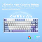 KEEBMONKEY WOBKEY Rainy 75 CNC Aluminum HMX/JWK/Cocoa Switches Triple-Mode Connectivity Mechanical Keyboard with Superior Acoustics, RGB/PP/Gradient Glass/3500mAh/Violet Switch (Standard - Blue)
