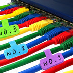 80 Pieces Self-Adhesive Cable Labels Multi-Color Cord Wire Labels, Nylon Writable Oval Tags, Hook and Loop Wire Tags for Cable Management, Computers and More