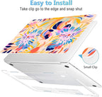 Mektron for MacBook Air 13 Case A1466/A1369 (2010-2017 Release), Snap-on Plastic Hard Shell Cover for MacBook Air 13.3 inch with Keyboard Cover, Abstract Botanical