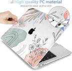 MEEgoodo for MacBook Air 13.3 inch Case 2021 2020 2019 2018 A2337 M1 A2179 A1932, Clear Case for MacBook Air M1 with Keyboard Webcam Cover & Trackpad Film & Type C Adapter,Watercolor Floral 3