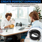 USB 3.0 Active Extension Cable 50 Feet, Long USB Type-A Male to Female Extender Cord, Built-in 2 Signal Booster Smart Chips, 5Gbps Transfer, Black USB Extension Cable with an AC Power Adapter (5V 2A)