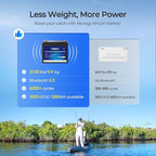 Renogy 12V 100Ah Trolling Motor LiFePO4 Lithium Battery, Bluetooth & 100A BMS, IP67 Waterproof, Group 24 Deep Cycle Battery for Marine, Boat, RV, Off-Grid Backup