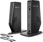 WAVLINK Universal Laptop Docking Station - Dual Monitor Support for Windows and Mac, 5K/Dual 4K@60Hz (2 HDMI, 2 DP, 3 USB, 2 USB-C, Ethernet, Audio&Mic)