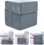 ROYALAY Adjustable Foot Rest Under Desk for Office, High-Density Foam Foot Rest with 3 Adjustable Heights, Ergonomic Footrest with Washable Cover for Home, Airplane, Travel(16 * 16 * 17in, Gray)