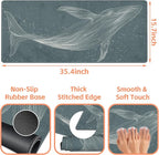 Mouse Pad Large Hand Drawn Whale Non-Slip Gaming Desk Mat with Stitched Edge Laptop Keyboard Desk Pad for Work Home Gaming (35.4 x 15.7 Inches)