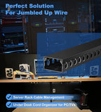 ZhiYo Cable Raceway 78in(2xL39in), Server Rack Cable Management Under Desk Cord Organizer, Electrical Safe PVC Cable Channel Open Slot Wire Raceway for Network/PC/TVs, Wire Duct H1 x W1.6in Black