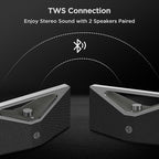 BUGANI Bluetooth Speaker Loud 160W,Waterproof Large Bluetooth Speaker Subwoofer Hi-Res Audio, 12H Playtime Party Outdoor Speakers for Camping, Beach, Gray