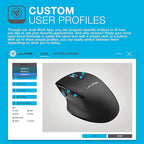 JLab JBuds Wireless Mouse, Connect Via Bluetooth or USB Wireless Dongle, Multi-Device Toggle, Up to Three Devices, Custom User Profiles, Adjustable Tracking, Full-Size, Rechargeable, (1 Pack)