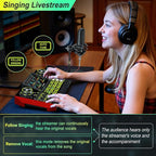 Podcast Microphone Bundle with Live Sound Card Audio Mixer, Podcast Equipment Bundle with 3.5mm Condenser Microphone for Pc/Phone Live Streaming Singing Gaming, Sound Board with Voice Changer, Denoise