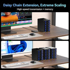 6 Bay Hard Drive Enclosure with Cooling Fan for 2.5“/3.5" SATA HDD/SSD with USB A/C 3.0, Support Hot Swappable, Daisy Chain Expansion, Tool-Free HDD Enclosure, DAS(NO RAID/NAS)