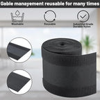 IHKFILAN Carpet Cord Cover Carpet Cable Management Under Desk Cable Grip Strip Black Hook and Loop Tape Cable Polyester Cover Protect Cables to Prevent Tripping Over Wires for Homes & Office(10ft)