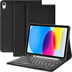 Keyboard Case Compatible for iPad 11th Generation (A16, 2025) and 10th 10.9 inch (2022), Wireless Detachable Keyboard with Premium Protective Cover with Pencil Holder for Apple iPad 2022 10.9 Inch