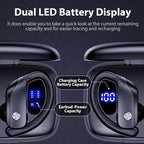 bmanl Wireless Earbuds Bluetooth Headphones 48hrs Play Back Sport Earphones with LED Display Over-Ear Buds with Earhooks Built-in Mic Headset for Workout Black