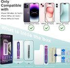 2 Pack Screen Protector Tempered Glass for iPhone 16 Plus and iPhone15 Plus and iPhone 14 Pro Max 6.7-Inch Auto Dust Removal, No Bubbles, High Definition Clear, Easy Installation