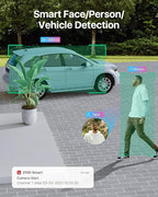 ZOSI 4K PoE Security Camera System with AI Face Person Vehicle Detection, 4 x 5MP 3K Outdoor Auto Tracking PT PoE Camera with 5X Digital Zoom, 2-Way Audio, 8CH 8MP NVR with 2TB HDD (16CH Expandable)