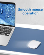 Leather Desk Pad Blotter,Mouse Pad,Office Desk Mat, Non-Slip PU Leather Desk mat,Large Desk mat,Waterproof Keyboard mat for Office/Home/Decor (Grey Blue,31.5" x 15.7")