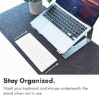 Macally Aluminum Laptop Stand for Desk - Works with All MacBook/Pro/Air & Laptops Between 10” to 17.3” - Sleek and Sturdy Laptop Riser - (ASTANDSG), Space Gray