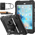 SEYMAC stock Case for iPad mini 5/4 with Screen Protector Pencil Holder [360 Rotating Hand Strap] & Stand, Drop-Proof Case for iPad mini 5th/4th Generation 7.9 inch (Black)