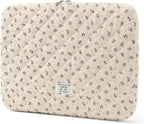 Puffy Laptop Sleeve 13-15.6 Inch Cute Quilted Laptop Protective Case Padded Floral Computer Sleeve for MacBook (A-Purple, 13 Inch)
