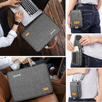 Laptop Case 15.6 Inch Briefcase Military-Grade Protection with Detachable Belt Bag, Compatible All Model of 15-16 Inch MacBook Pro and Most Popular 15.6 Inch Notebooks Chromebooks (Gray Black)