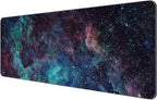 Dynippy Thin Extended Gaming Mouse Pad （31.5 * 11.8 * 0.08 inch） with Stitched Edges Large , Long XXL Keyboard and Mouse pad Desk Mat for Gaming Office & Home - Galaxy Space