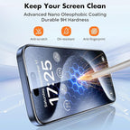 UNBREAKcable 3-Pack Screen Protector for iPhone 15 Pro Max, Double Shatterproof Tempered Glass [Easy Installation Frame] [HD Clear] [9H Hardness] [Full Coverage] for iPhone 6.7 inch