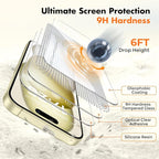 UNBREAKcable 2-Pack Screen Protector for iPhone 16, Double Shatterproof Tempered Glass [Easy Installation Frame] [9H Hardness] [99.99% HD Clear] [Case Friendly] for iPhone 6.1 inch