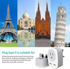 2 Pack Italy Travel Power Adapter, Italy Travel Plug Adapter with 2 USB and 2 USBC Ports, L-Shaped 3-Pin Ground Plug for USA to Italy Uruguay Chile Rome