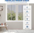 MAGZO Window Screen Replacement Mesh Roll, 37.4in × 16.4ft Upgraded Dual Interlaced Woven Siftproof Screen 40x40 Mesh for Porch Doors Repair Kit, Ultra Heavy Duty Woven for Garden, Patio DIY Projects