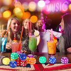18 Pcs Casino Theme Party Dice Large Opaque Jumbo Acrylic D6 Dice for Casino, Craps, Table Games and Board Games(19 mm,Vivid Color)