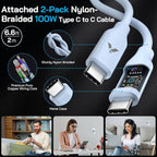 45W Super Fast Charger USB C, 45 Watt Type-C Android Phone Charger Fast Charging Block with 6.6FT Type C Cords for Samsung Galaxy S25 Ultra/S24 Ultra/S24+/S23 Ultra/S22 Plus/S20, Tab S9/S8 Ultra(Blue)