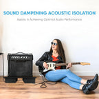 Pyle Sound Dampening Speaker Riser Foam - Audio Acoustic Noise Isolation Platform Pads Recoil Stabilizer w/ Rubber Base Pad For Studio Monitor, Subwoofer, Loud Speakers - PSI21 (22.3 x 15 x 3 Inch)