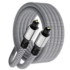 Optical Audio Cable 3 FT, Digital Audio Cable, Toslink Fiber Optic Cord, [Nylon Braided, Slim Aluminum Shell, Gold Plated Connector], for Home Theater, Sound Bar, PS4, Xbox, TV and More