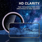 for Samsung Galaxy A35 5G Camera Lens Protector, Individual Metal Ring Tempered Glass Lens Cover, [Strong Adsorption] Scratch Resistant Ultra-Thin HD Clear Lens Cover, 1 Set-Purple