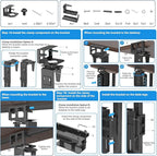 Suptek Clamp-on Desk or Desk Leg PC Mount,Adjustable Height and Width,CPU Under Desk Table Beam PC Mount Bracket Computer Tower Wall and Under Counter Holder