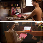 HOU Rotatable Keyboard Case for iPad Air 11 (M3/M2 2025), Magnetic Detachable Case with Keyboard for iPad Pro 11 (4th/3rd/2nd/1st Gen) and iPad Air (6th/5th/4th Gen) with Touchpad, Backlight - Magenta