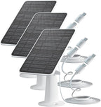 Solar Panel Charger Compatible with Eufycam 3/3C/2C/2C Pro/E40/E20/2/2 Pro/E/L20/L40/Solo/SoloCam Spotlight, 5W Solar Panel for Eufy Camera, Micro USB & USB-C Port, 9.8ft Cable, P65 Waterproof, 3 Pack