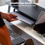 Moodular Add-ons Storage Tray [Accessory Only - Requires Moodular Wooden Monitor Stand Slide Rails for Use] Black MSA-TR