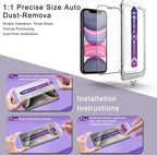 2 Pack Screen Protector for iPhone 11 / iPhon XR, 9H Tempered Glass, Full Coverage, Anti-Fingerprint, Auto Dust-Elimination, No Bubble, Easy Installation