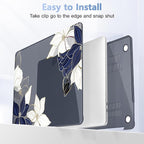 May Chen Case for MacBook Pro 13 inch M2 2023,2022,2021,2020 A2338 M1 A2251 A2289, Plastic Hard Shell Case for MacBook Pro 13" with Touch Bar Fits Touch ID, Elegant Flower